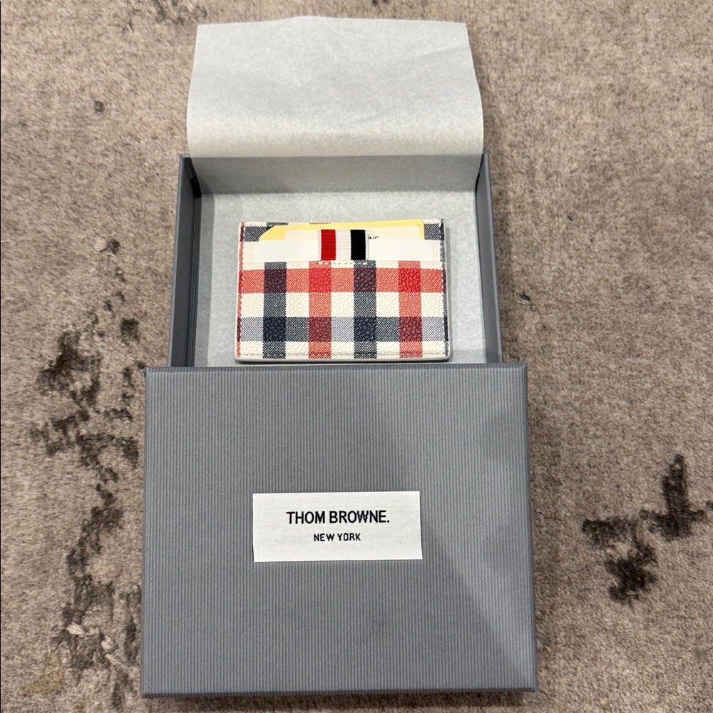 Thom Browne Gingham leather Card holder